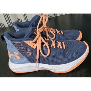 Under Armour High Tops Jet 2018 'Utility Blue Orange' Sneakers Shoes 6Y 7.5W EUC